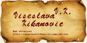 Višeslava Kikanović vizit kartica